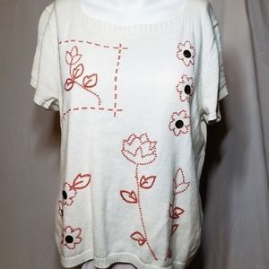 Christopher & Banks Vintage Hand Embroidered Sweater